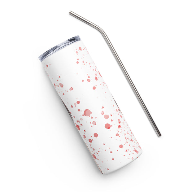 Carved and Splattered Stainless Steel Tumbler